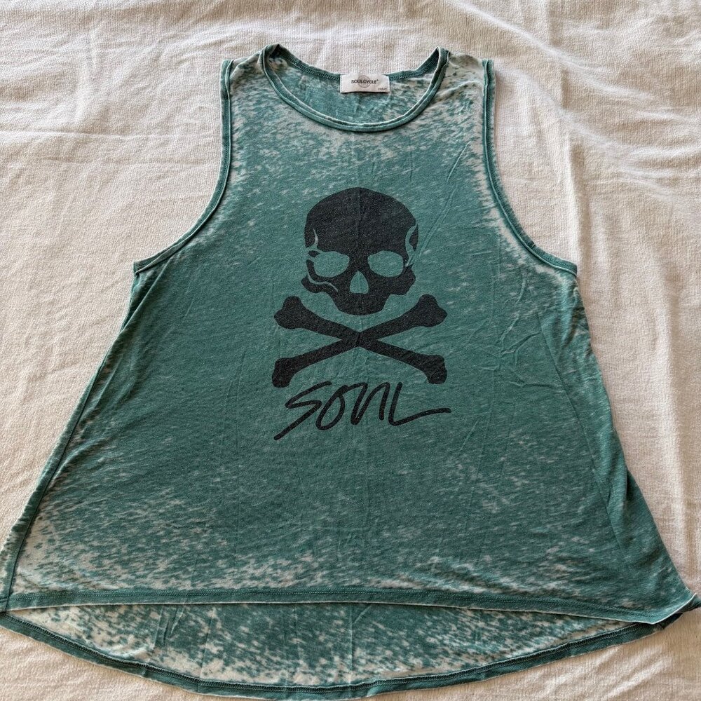 SoulCycle Tank - Teal burnout - Size Medium